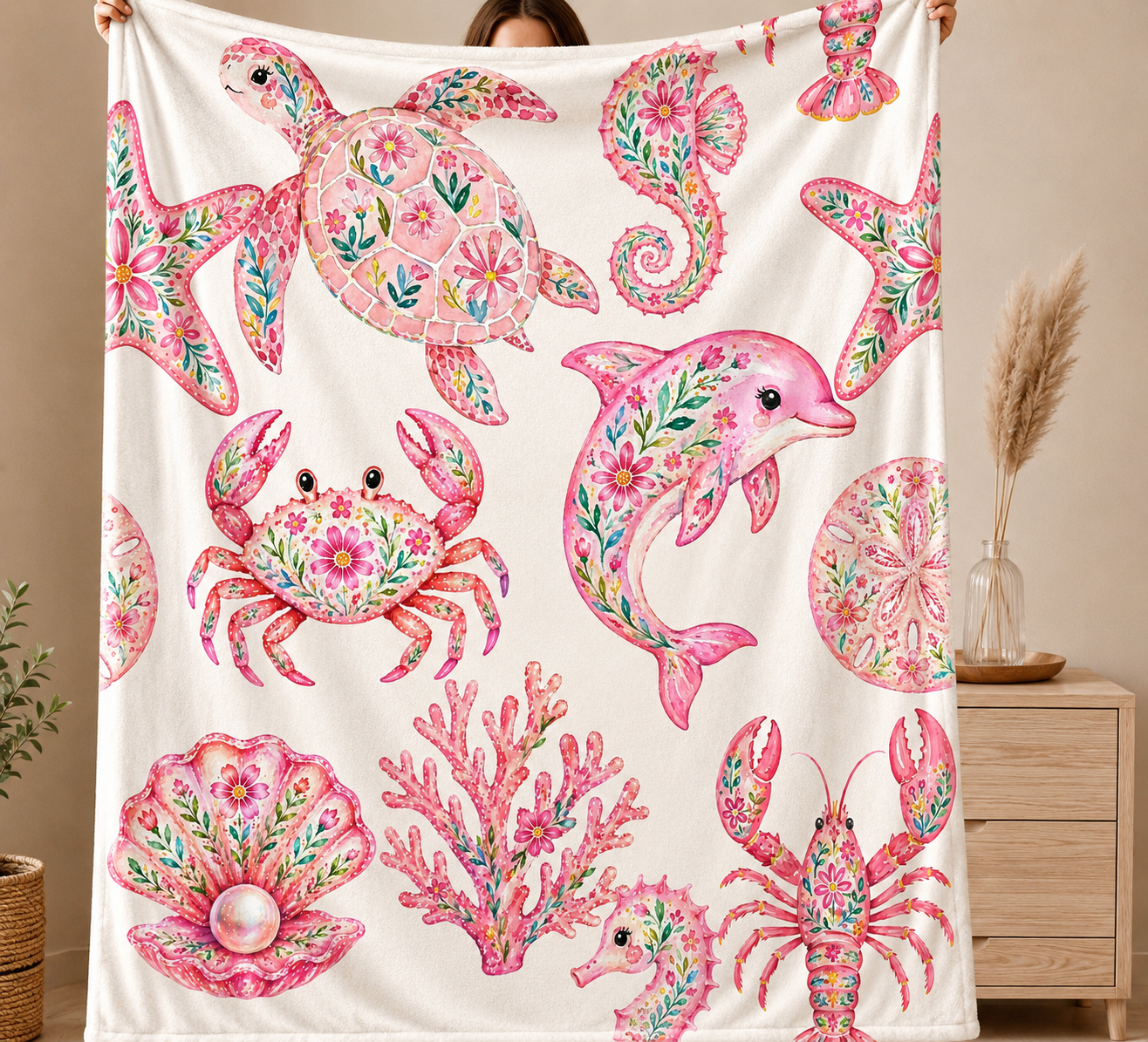 60in x 80in Blanket Ocean Animals