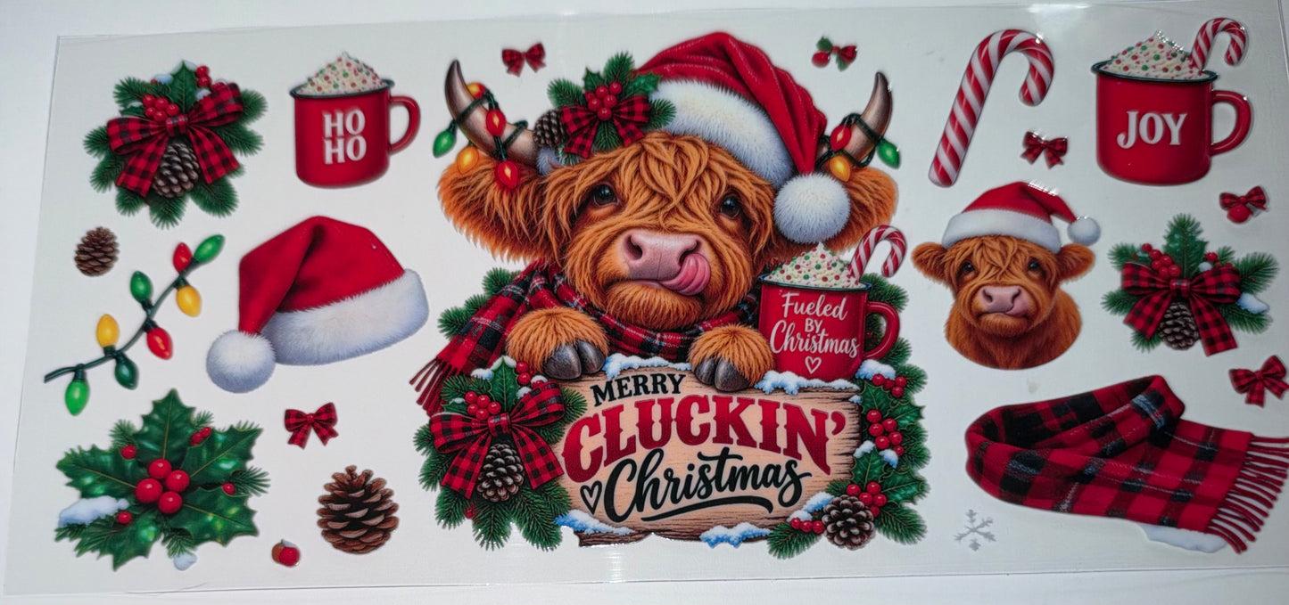 Merry Cluckin Christmas - 16oz UV DTF Cup Wrap