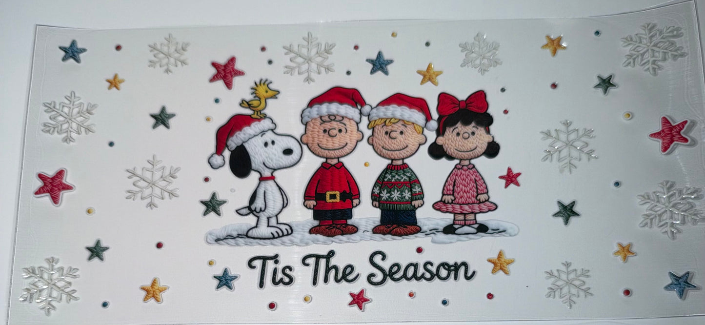 Tis the Season White Dog - 16oz UV DTF Cup Wrap