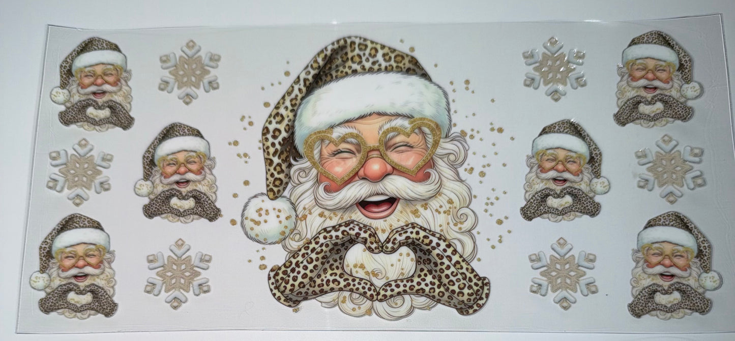Leopard Santa - 16oz UV DTF Cup Wrap