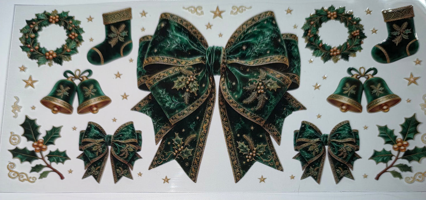 Green Bow - 16oz UV DTF Cup Wrap