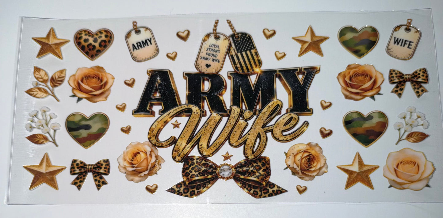 Army Wife - 16oz UV DTF Cup Wrap