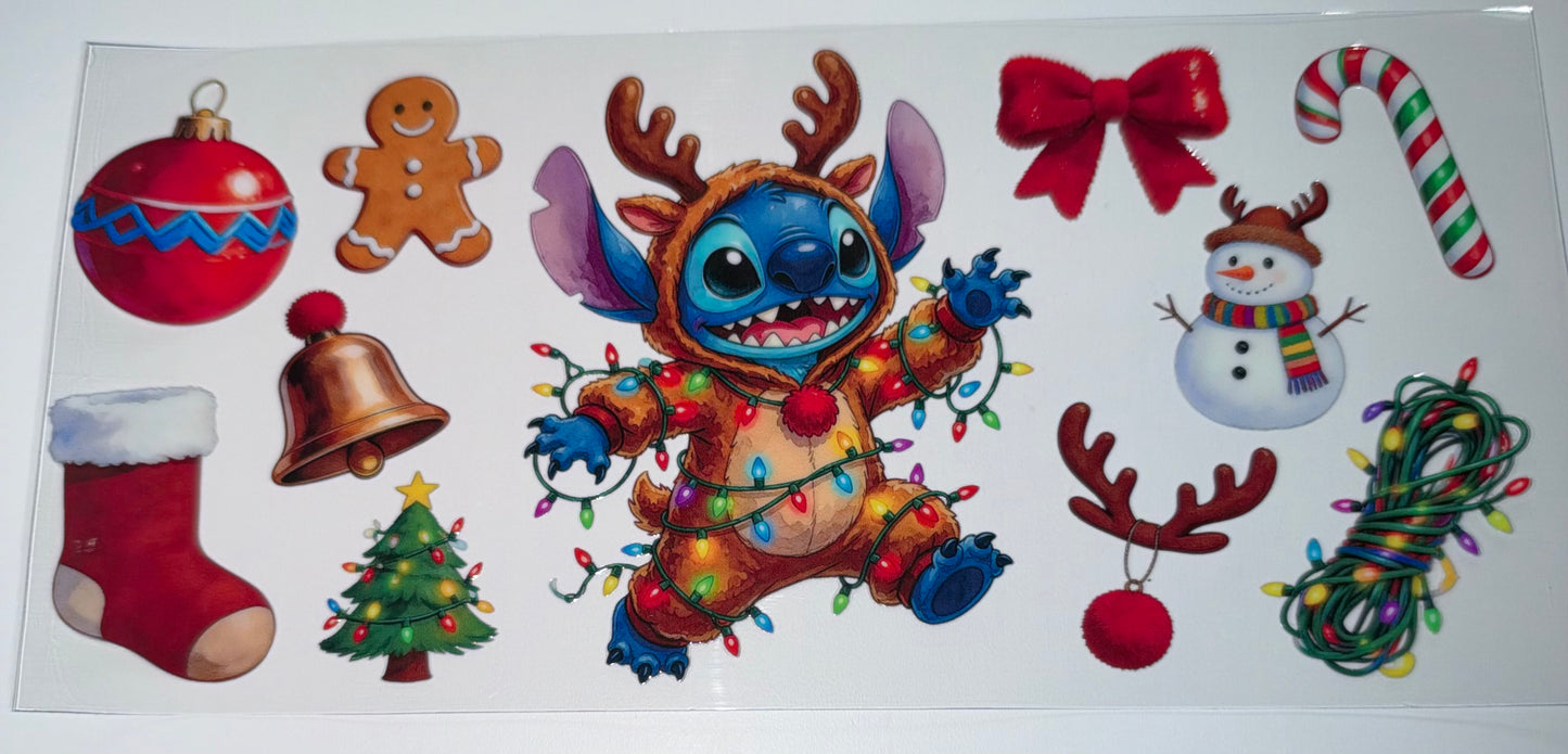Reindeer Blue Guy - 16oz UV DTF Cup Wrap