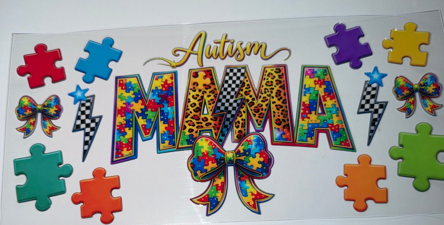 Autism Mama - 16oz UV DTF Cup Wrap