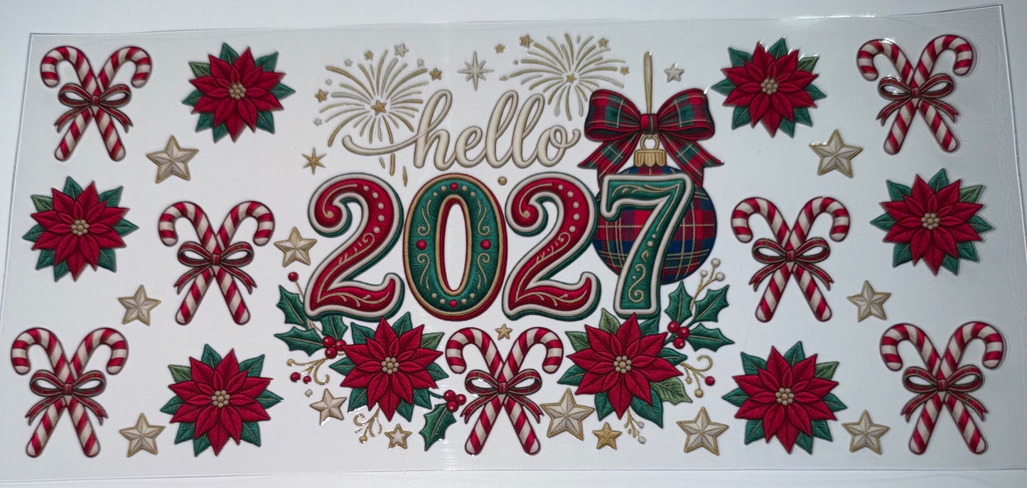 Hello 2027 - 16oz UV DTF Cup Wrap