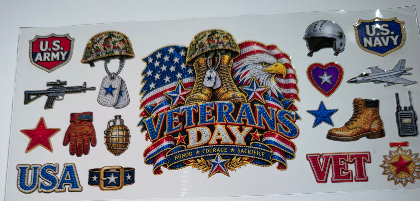 Veterans Day - 16oz UV DTF Cup Wrap