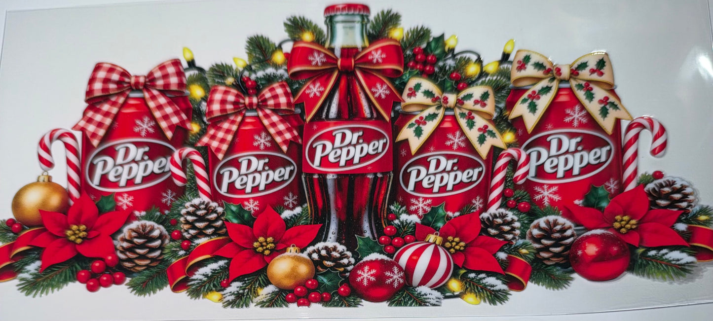 Dr Drink Christmas Balls - 16oz UV DTF Cup Wrap