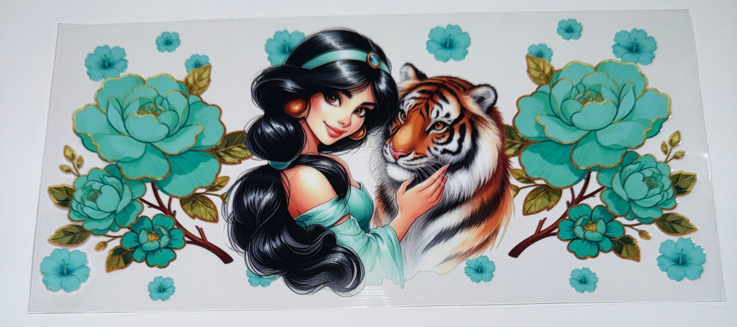 Princess and Tiger - 16oz Uv DTF Cup Wrap