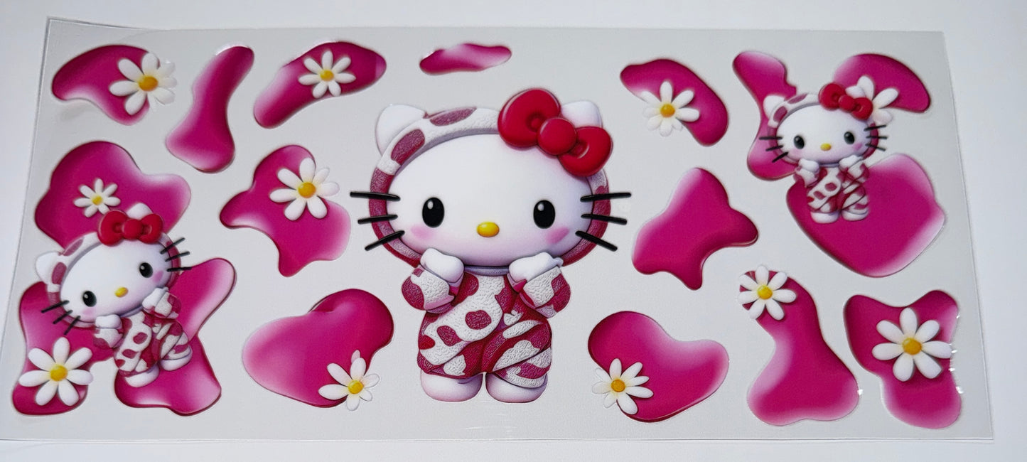 Kitty Cow - 16oz Uv DTF Cup Wrap