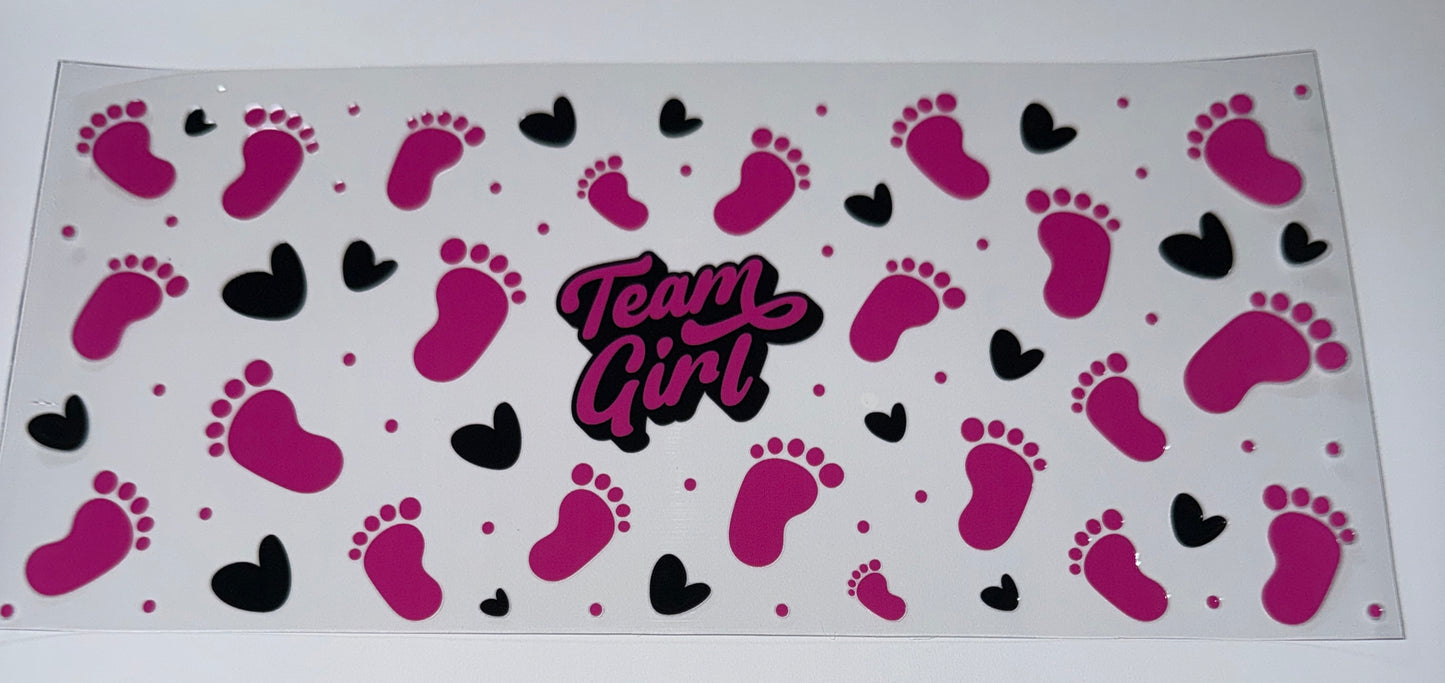 Team Girl - 16oz Uv DTF Cup Wrap