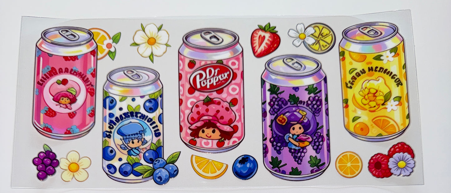 Strawberry Friends Drink - 16oz UV DTF Cup Wrap