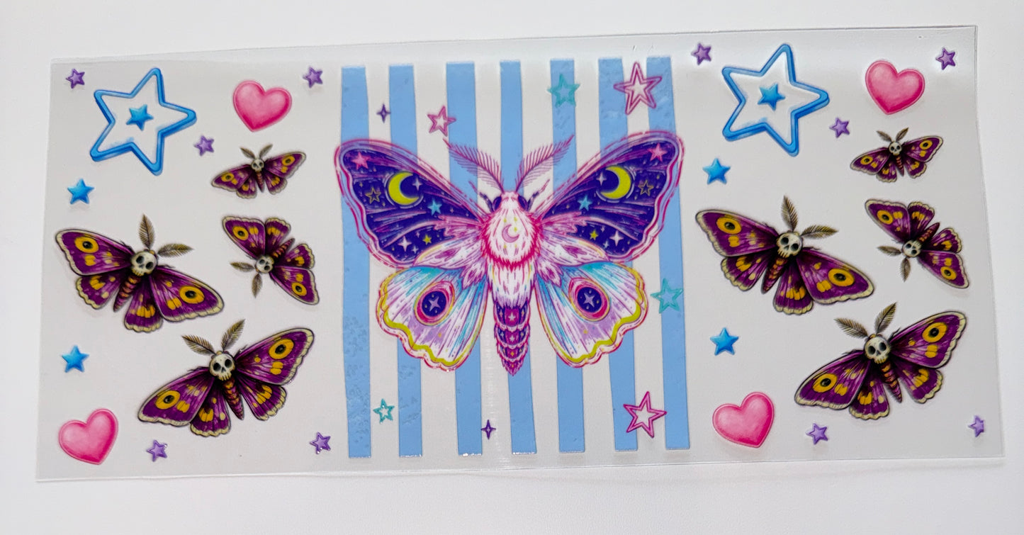 Stripped Moth - 16oz UV DTF Cup Wrap