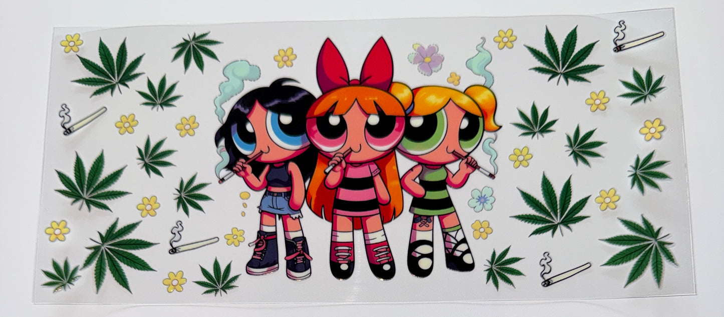 Puff Smoking Girls - 16oz UV DTF Cup Wrap