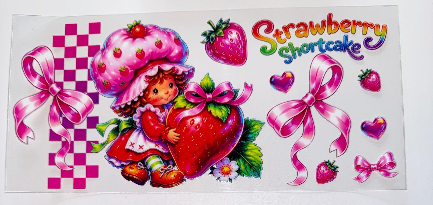 Strawberry Girl - 16oz UV DTF Cup Wrap