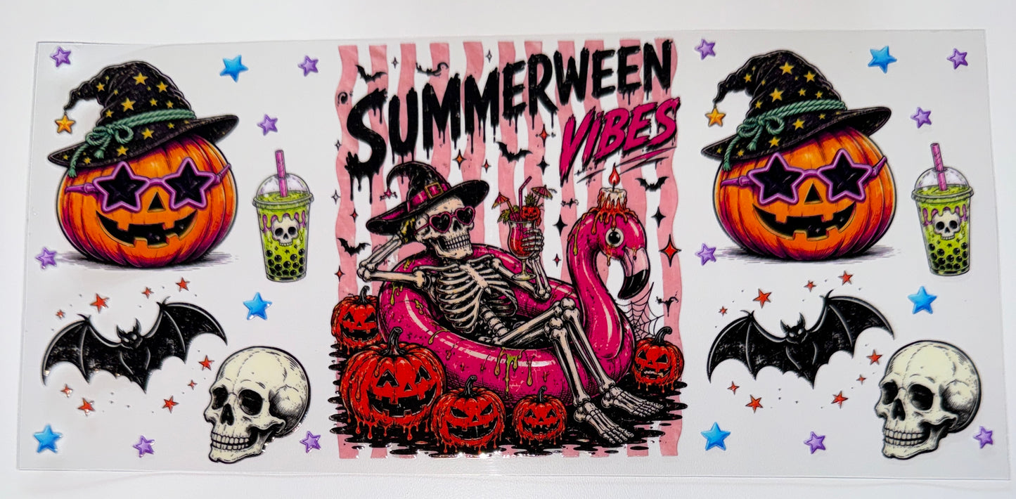 Summerween Vibes - 16oz UV DTF Cup Wrap