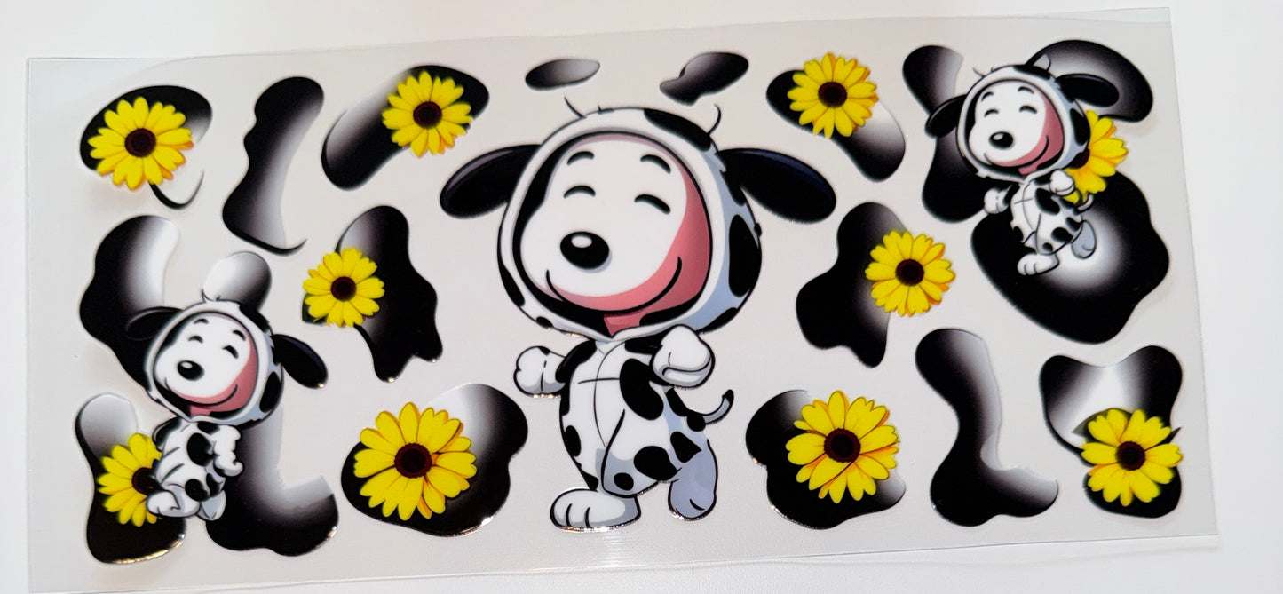 Cow Dog - 16oz UV DTF Cup Wrap
