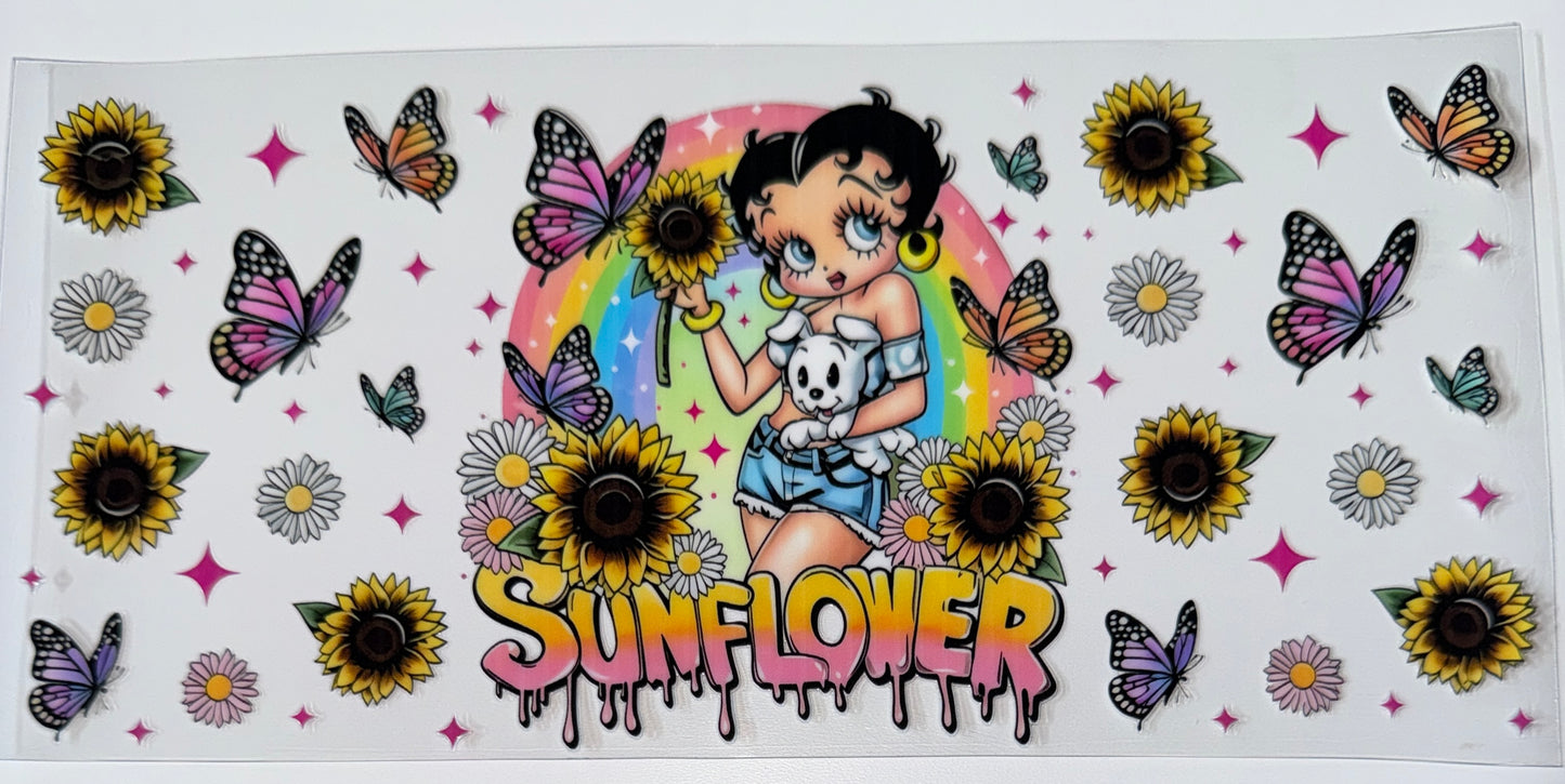 Sunflower Betty - 16oz UV DTF Cup Wraps