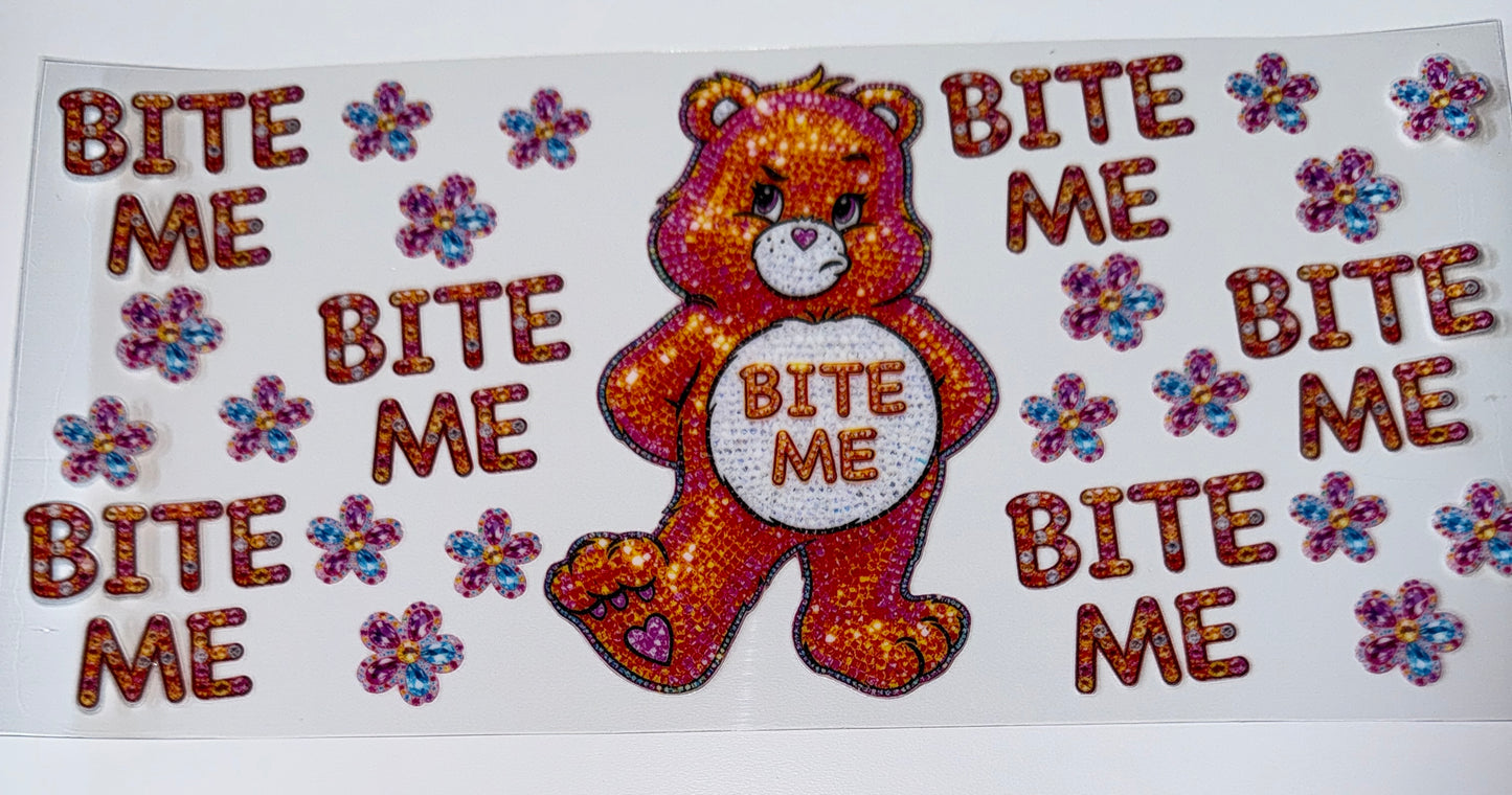 Bite Me Bear - 16oz UV DTF Cup Wraps