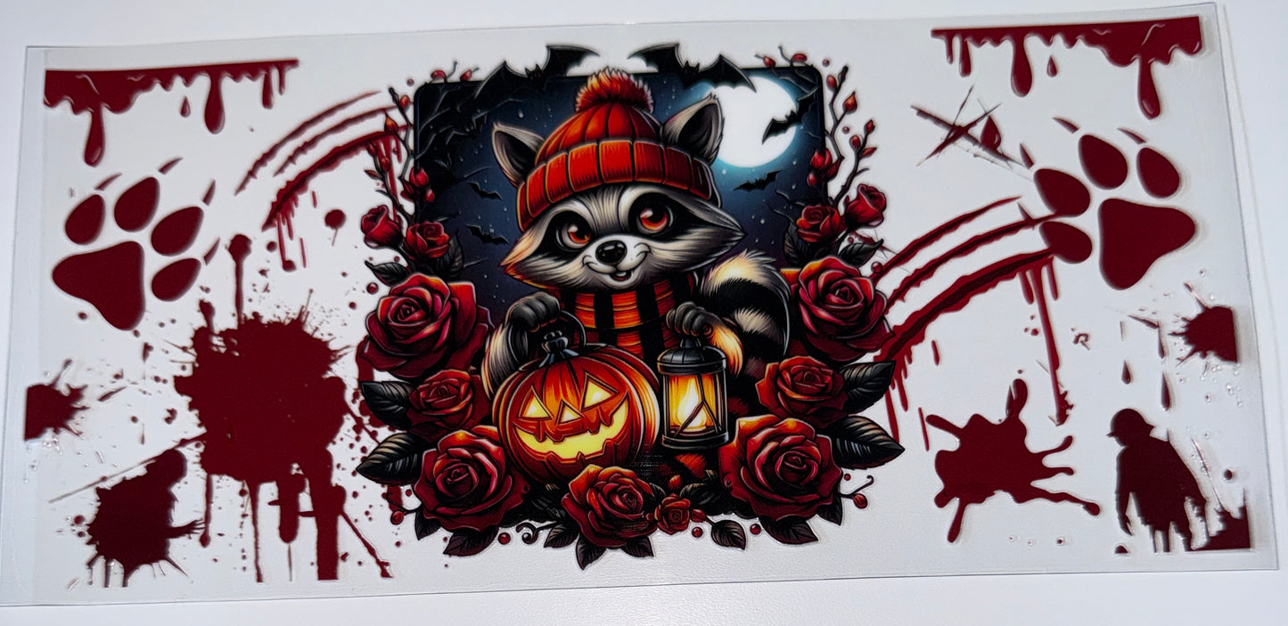 Racoon Blood Splatters - 16oz UV DTF Cup Wraps