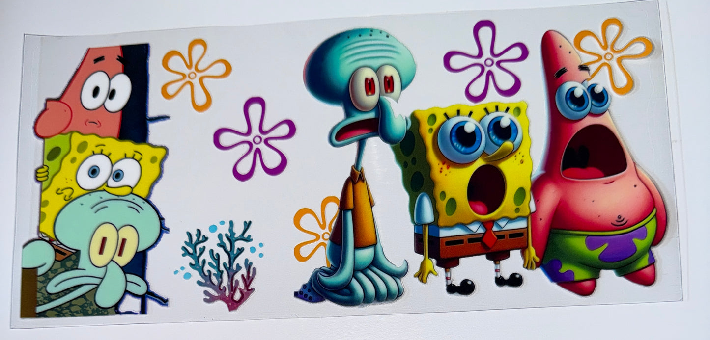 Yellow Sponge Friends - 16oz UV DTF Cup Wraps