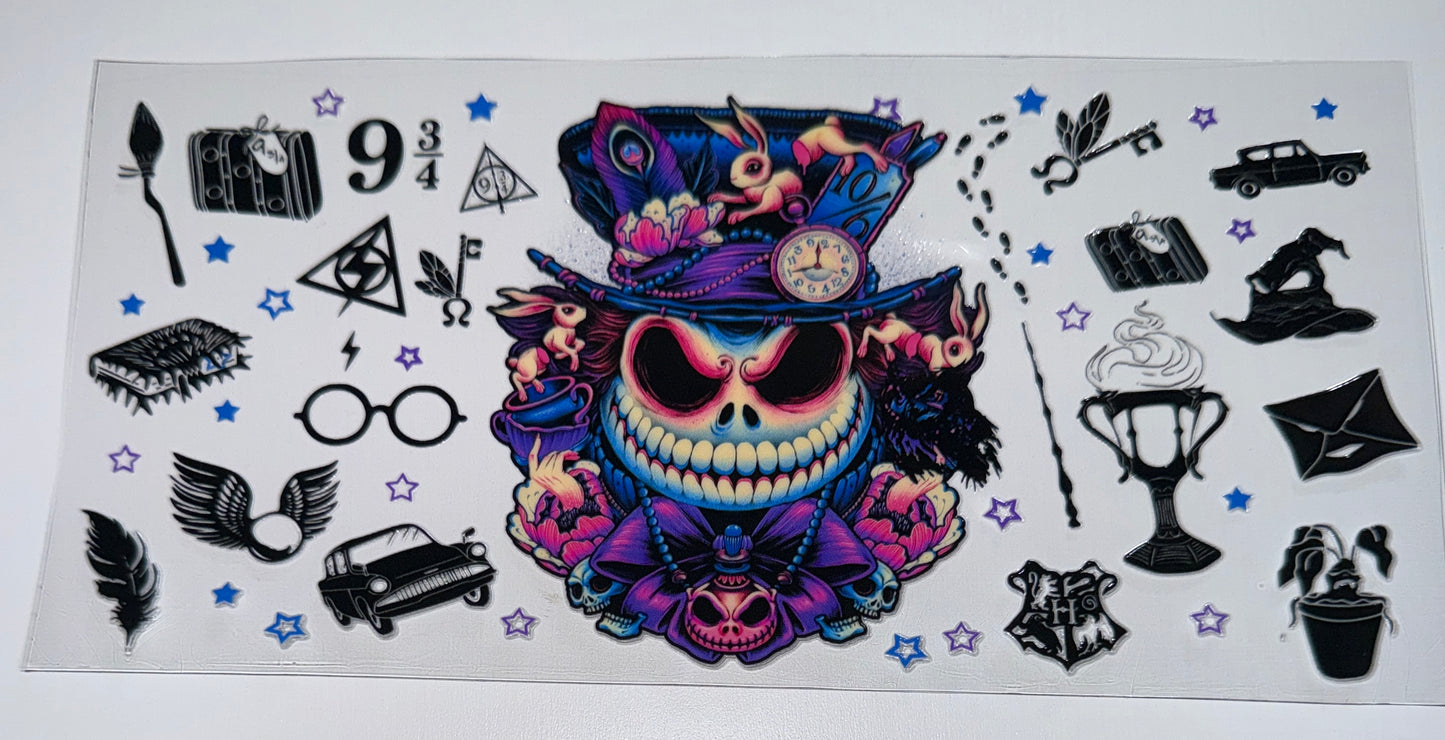 Colorful Skelly - 16oz UV DTF Cup Wrap