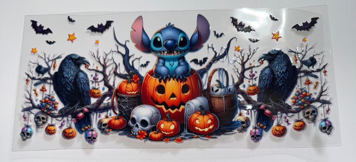 Blue guy in Pumpkin - 16oz UV DTF Cup Wrap