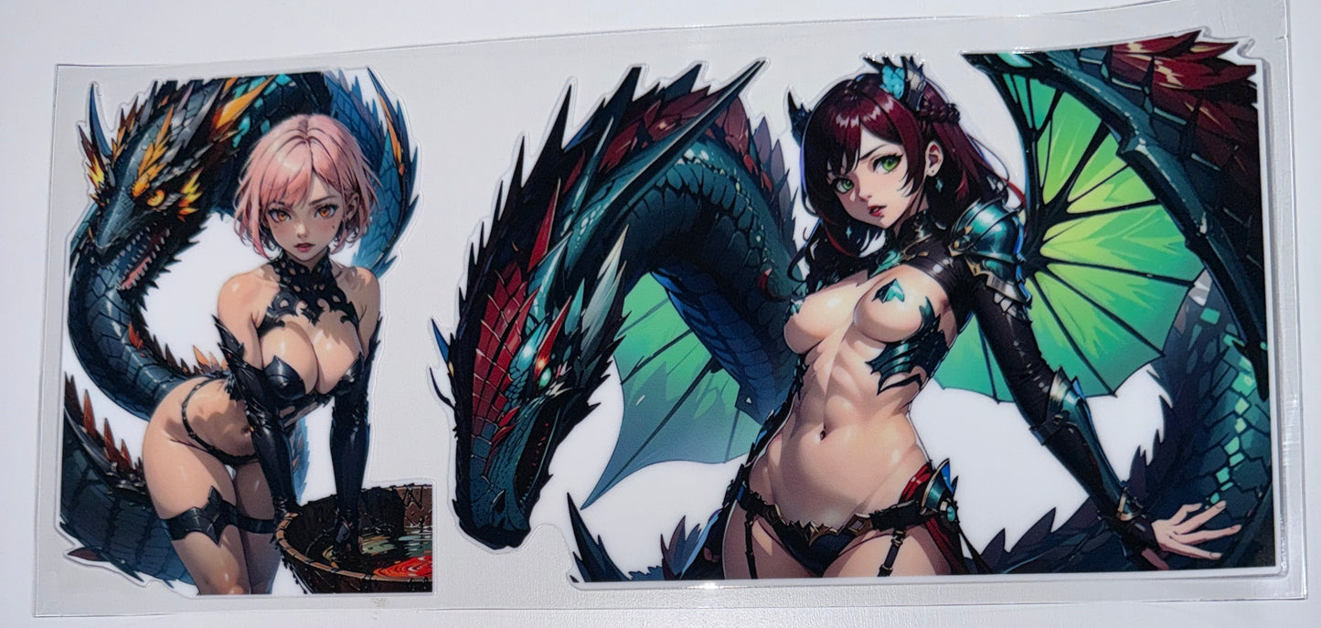 Girl Anime Dragon - 16oz UV DTF Cup Wrap