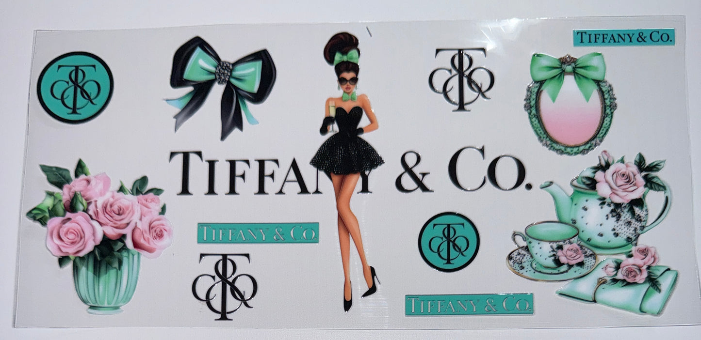 Luxury Tiff Black Dress - 16oz UV DTF Cup Wrap
