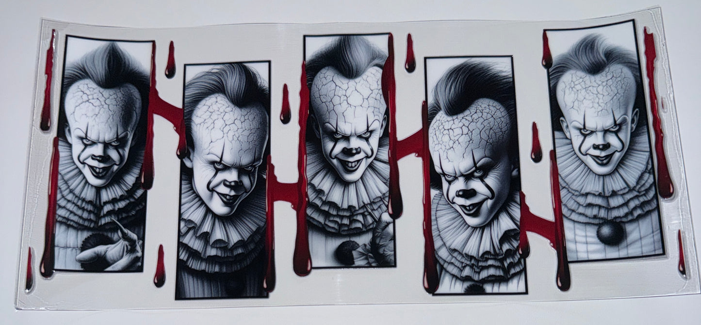 Clown 5 Faces - 16oz UV DTF Cup Wraps