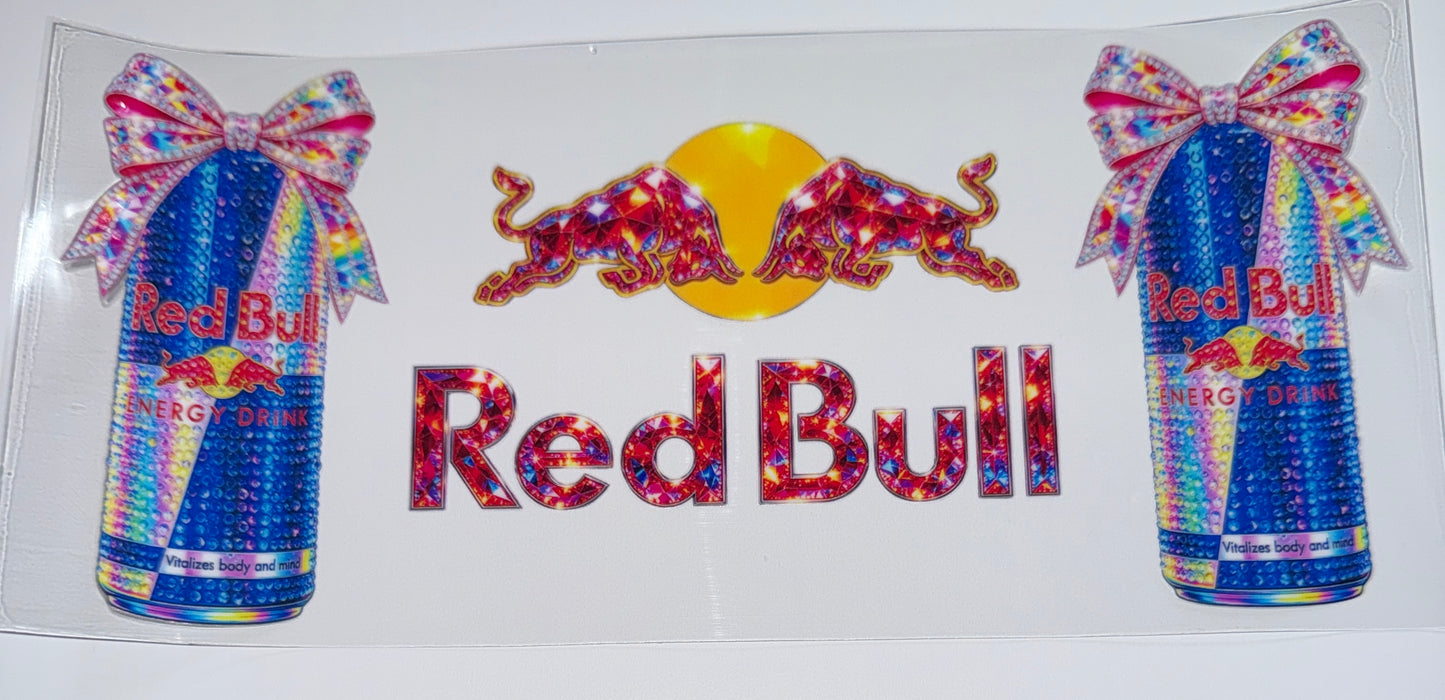 Faux Bling Bull Drink - 16oz UV DTF Cup Wraps