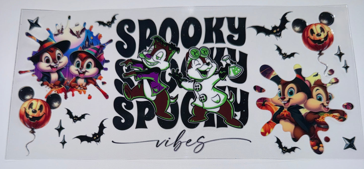 Spooky Vibes Chipmunk - 16oz UV DTF Cup Wraps