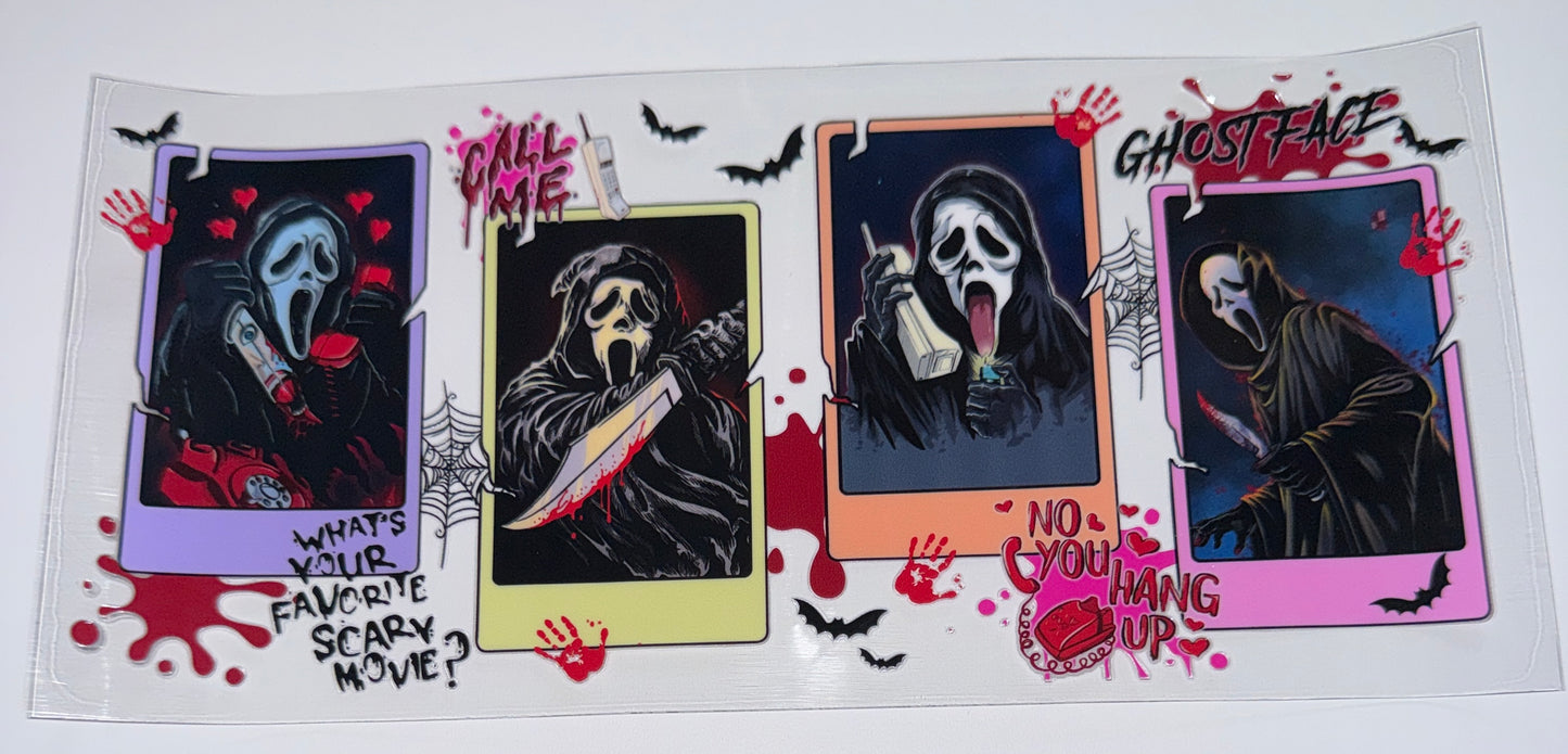 Neon Cards Ghostface - 16oz UV DTF Cup Wraps