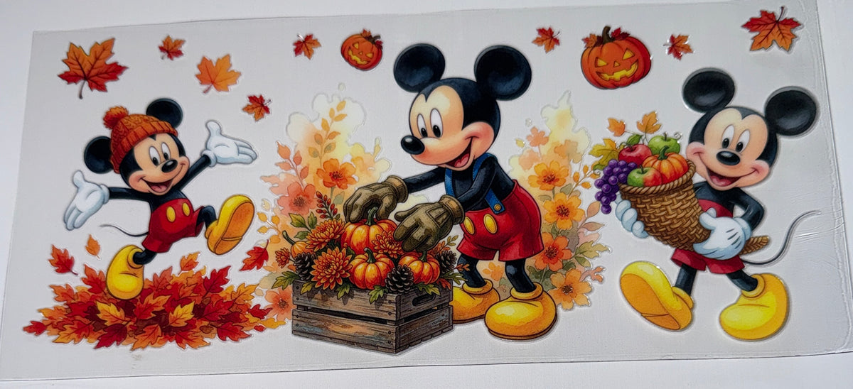 Fall Leaves Mouse - 16oz UV DTF CUP WRAP
