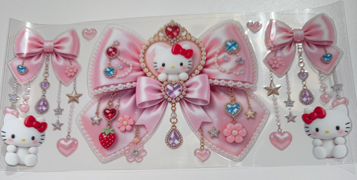 Kitty Bow - 16oz UV DTF CUP WRAP