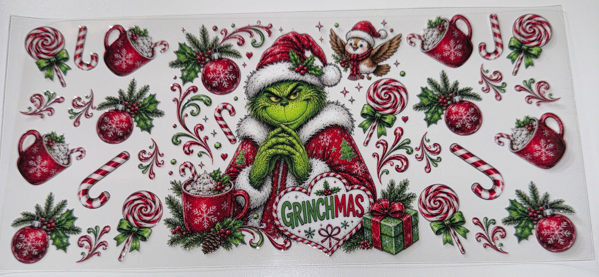 Gmas Candycanes - 16oz UV DTF Cup Wrap
