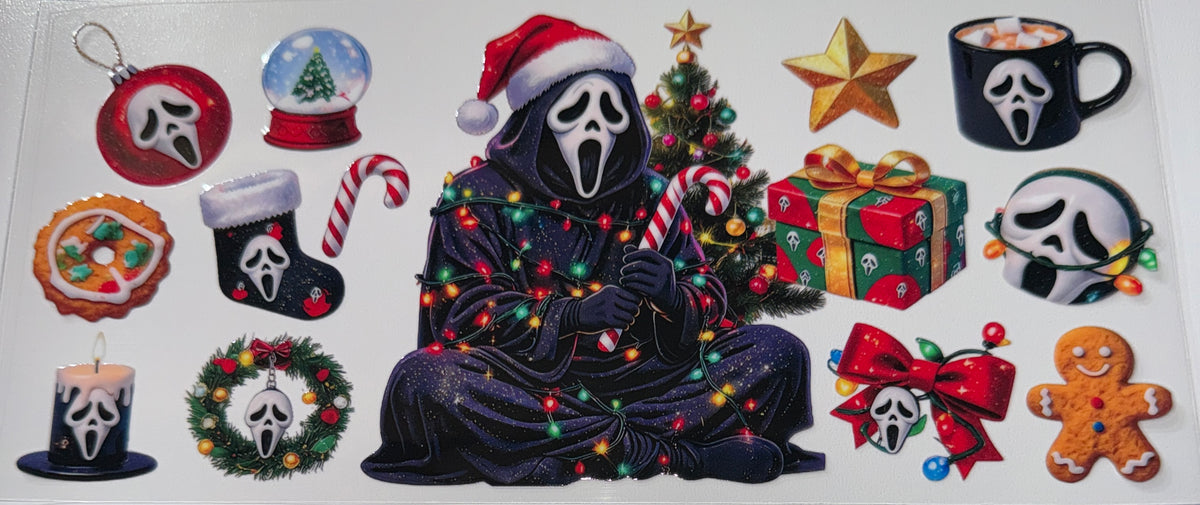 Scream Christmas Lights - 16oz UV DTF Cup Wrap