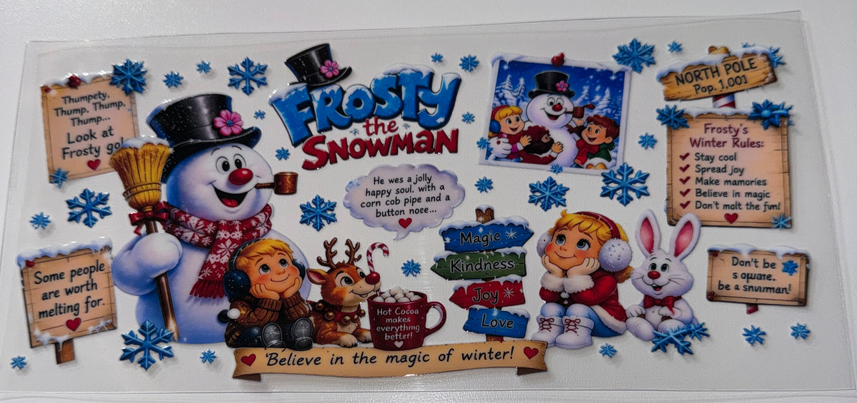 Snowman Frost - 16oz UV DTF Cup Wrap