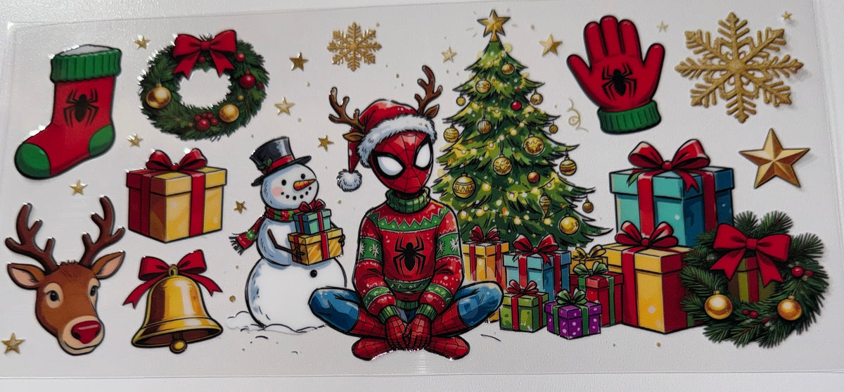 Spider Christmas - 16oz UV DTF Cup Wrap