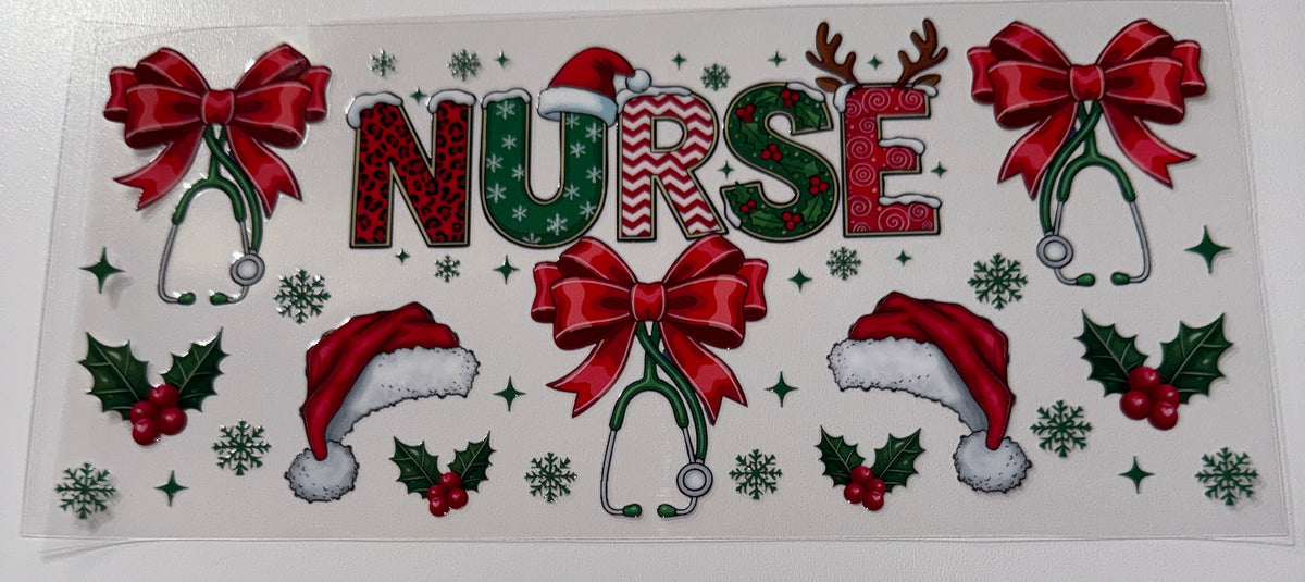 Nurse Christmas - 16oz UV DTF Cup Wrap