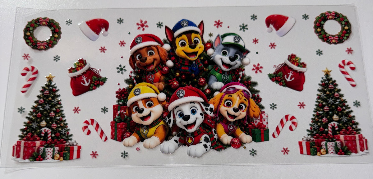 Dog Christmas - 16oz UV DTF Cup Wrap