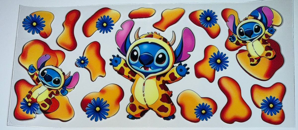 Giraffe Blue Guy - 16oz Uv DTF Cup Wrap