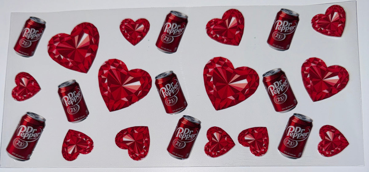 Dr Drink Jewel Hearts - 16oz Uv DTF Cup Wrap