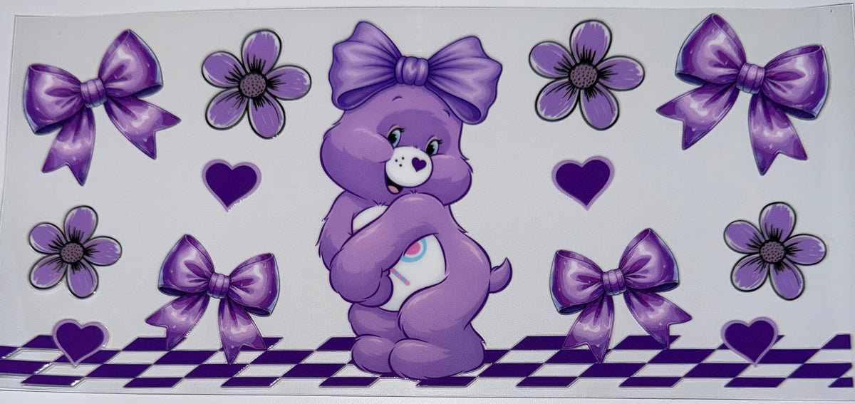 Purple Bear - 16oz Uv DTF Cup Wrap