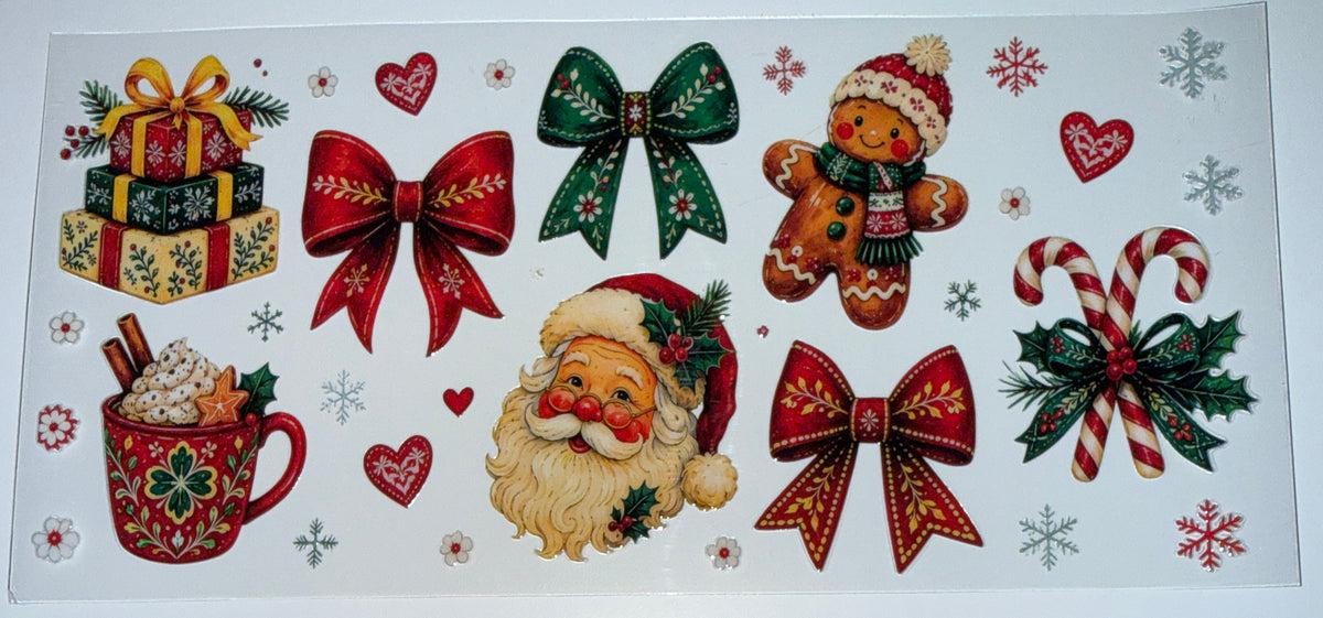 Santa Coquette Vintage - 16oz Uv DTF Cup Wrap