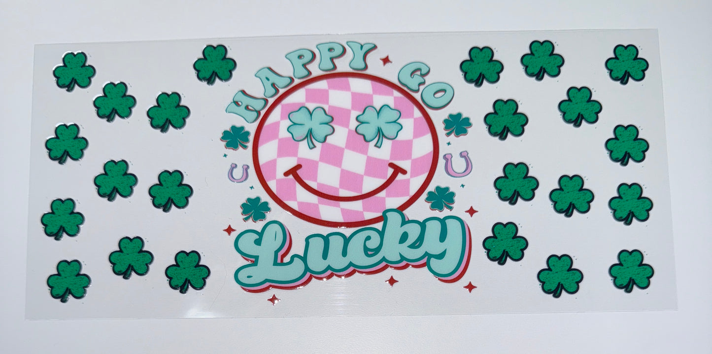 Happy Go Lucky - 16oz UV DTF Cup Wraps