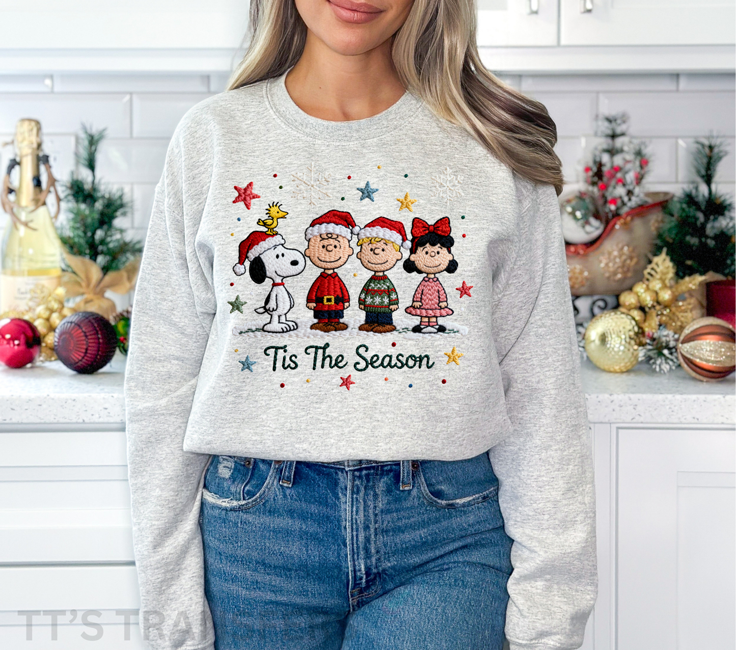 Tis the Season White Dog - DTF TRANSFER