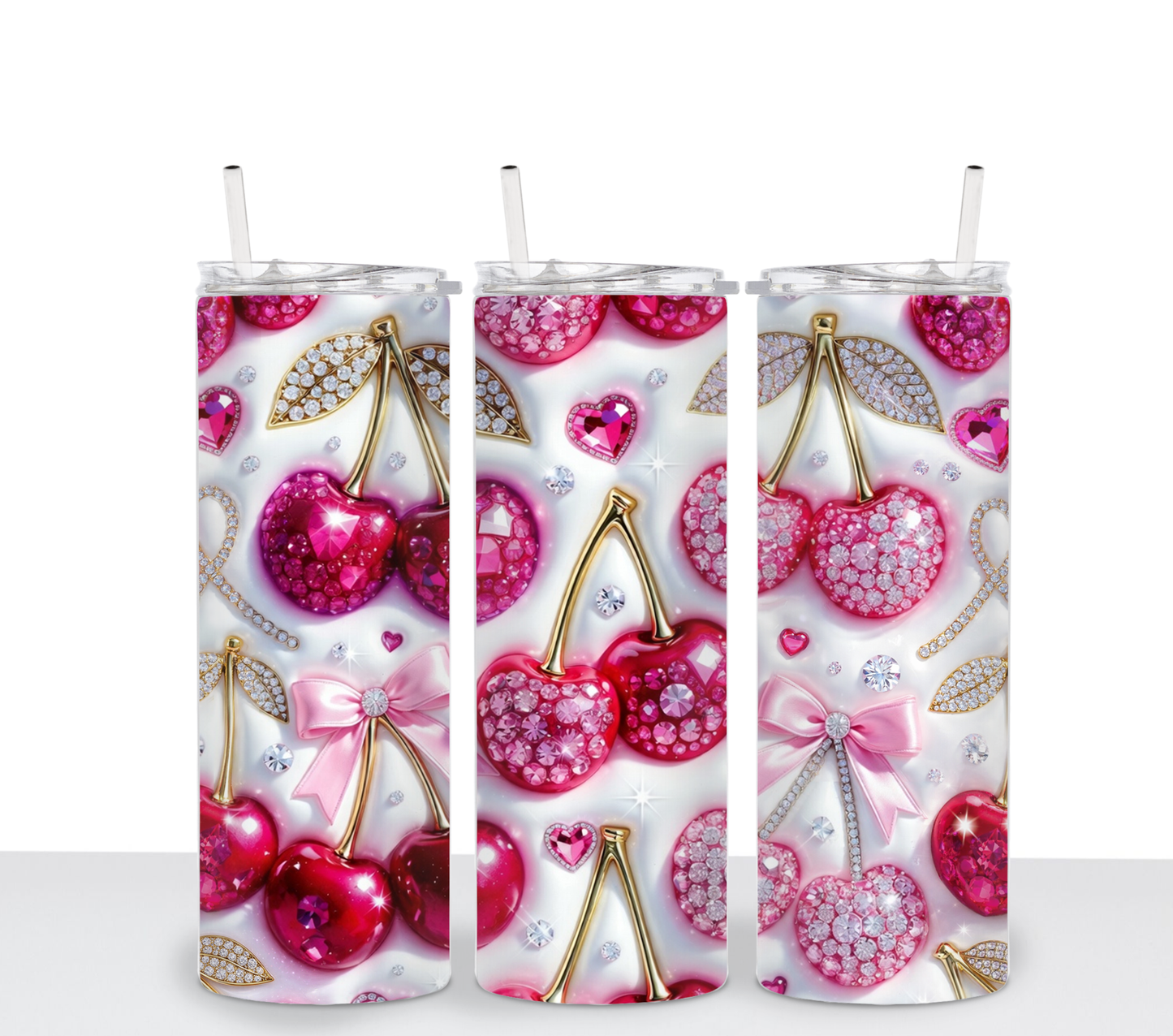 Faux Bling 3D Cherries - Sublimation Transfer