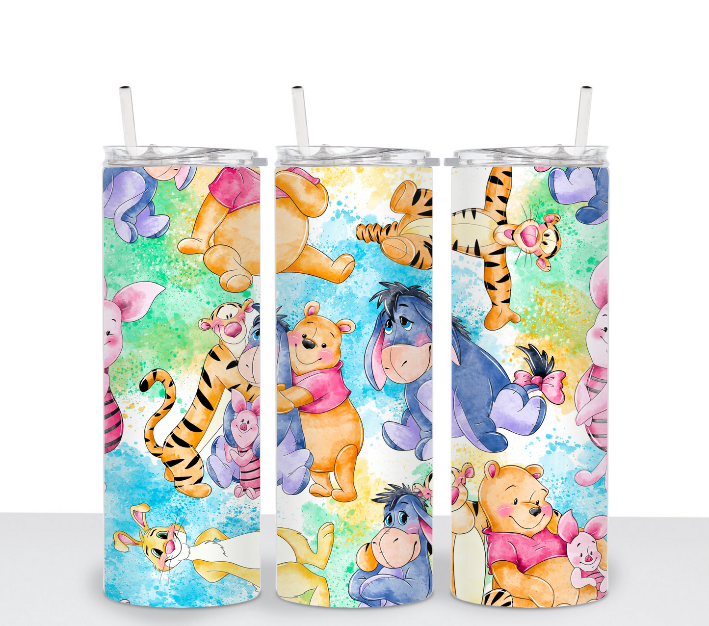 WATERCOLOR BEAR FRIENDS Sublimation Tumbler Transfer