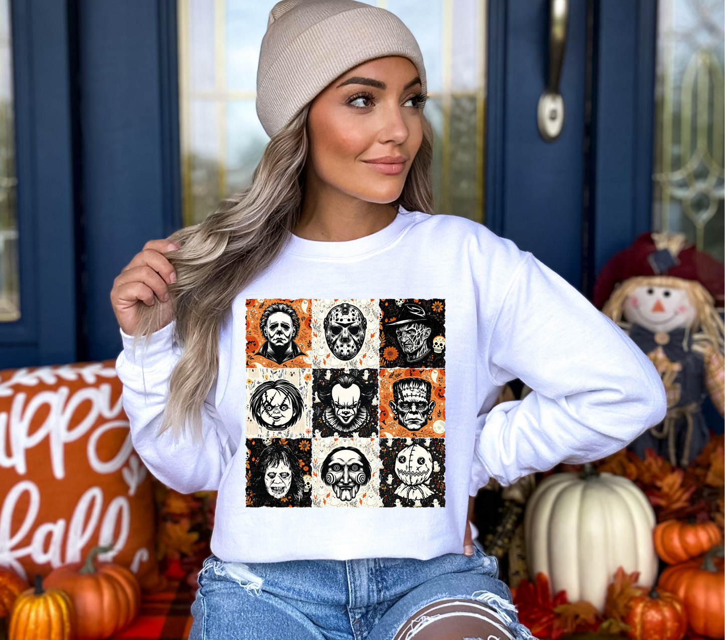 Scary Faces Squares - DTF TRANSFER