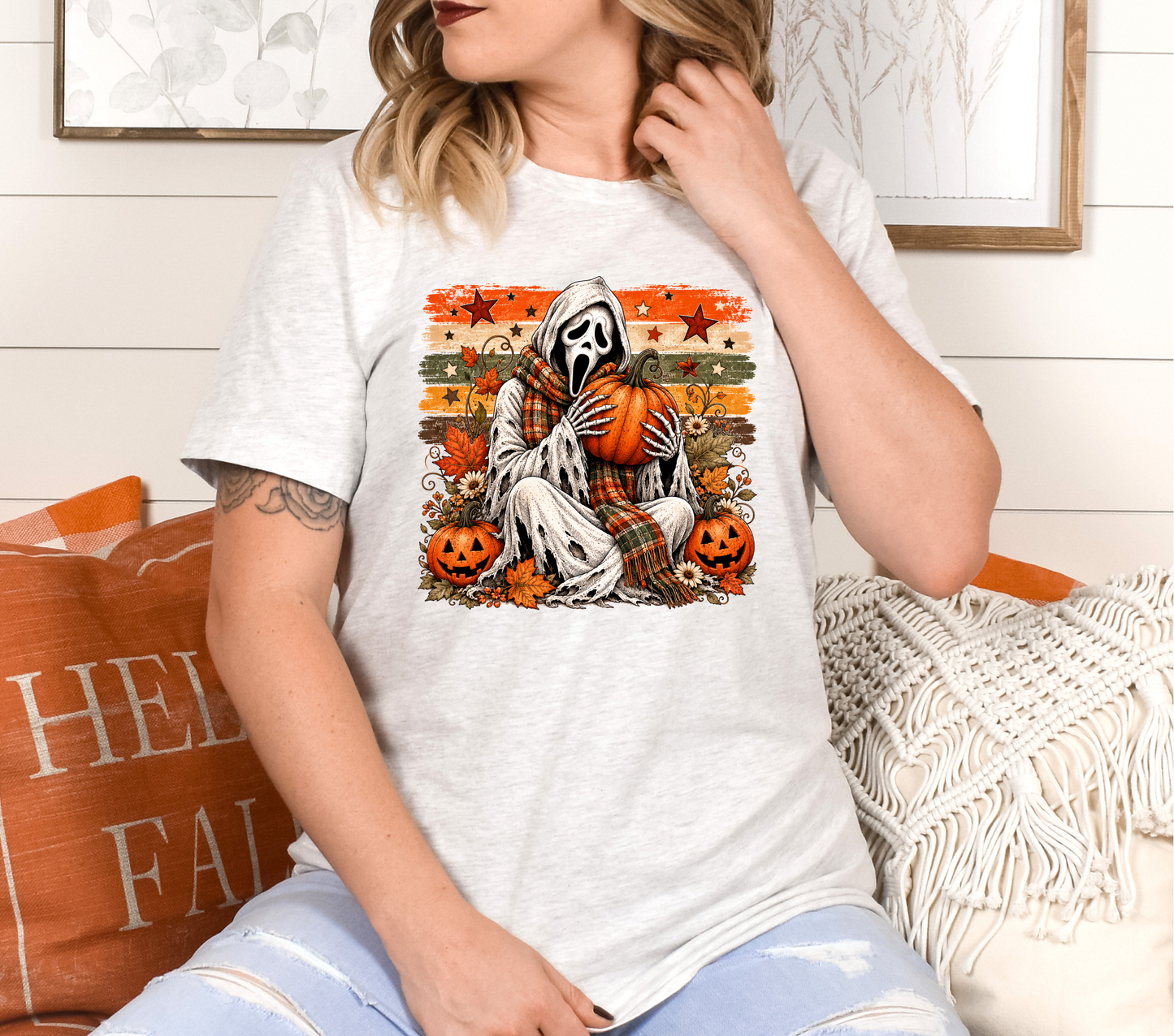 Fall Pumpkin Ghost - DTF TRANSFER